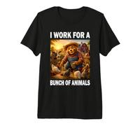I Work for Animals Oso Agricultor Papá Granja Shirt Camiseta Premium