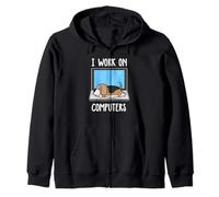 I Work On Computer Beagle Dog Sleep Funny Puppy Lovers Sudadera con Capucha