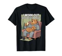 I Work out So I Can Eat In Peace Funny Gym Motivación Cita Camiseta