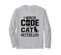 I Write Code so my Cat Can Have a Better Life Funny Geek Manga Larga