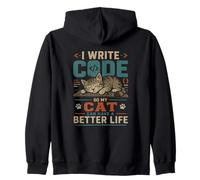 I Write Code so my Cat Can Have a Better Life Funny Geek Sudadera con Capucha