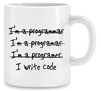 I Write No, Im A Programmer Taza Ceramic Mug Cup