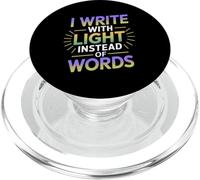 I Write with Light Instead of Words PopSockets PopGrip para MagSafe
