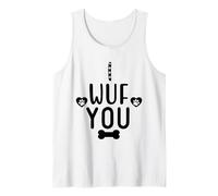 I Wuf You Dog Lover Cute Dog Paw Print Dog Mom Dad Dogs Mum Camiseta sin Mangas