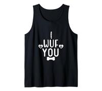 I Wuf You Paw Print Dog Mom Dog Lover Dogs Mum Dad Dog Theme Camiseta sin Mangas