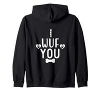 I Wuf You Paw Print Dog Mom Dog Lover Dogs Mum Dad Dog Theme Sudadera con Capucha
