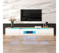 I0I&I0I Armario para TV, elegante, brillante, con LED que cambia de color, 180 x 35 x 30 cm, color blanco