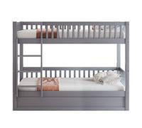 I0I&I0I Litera de madera para niños con cajón hidráulico, cama alta que ahorra espacio con almacenamiento, subida segura y construcción fuerte para uso diario (gris)