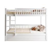 I0I&I0I Litera de madera para niños con cajón hidráulico, cama alta que ahorra espacio con almacenamiento, subida segura y construcción fuerte para uso diario (blanco)