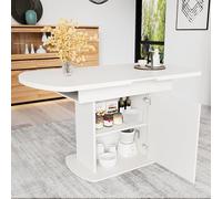 I0I&I0I Mesa de comedor extensible con cajones, elegante mesa de comedor minimalista, práctica mesa multiusos para vivienda moderna (estilo 2)