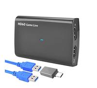I13D USB 3.0 HDMI Video Capture Card 1080P Full HD Grabador para TV, Cámara y Gaming, 4K Pass-Through, Game Recorder con Live Streaming Support