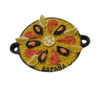I2 - Imán Decorativo de Paella Española, Souvenir de España, Diseño Tradicional