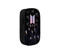 i787 BTS Pencil Case Love Yourself Large Capacity Pen Case Double Zippers World Tour Jimin Suga V Jungkook RM Pen Bag Office Stationery Bag Cosmetic B