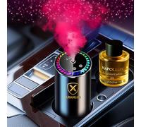 IA Ambientador Electrico Coche, Automatico, Encendido/Apagado Inteligente, 3 Modos Ajustables, Perfume 50ml, h/6 Meses, Recargable, difusión ultrasónica, sincronizacion Luces con música (Colonia)
