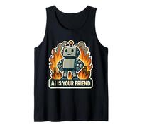 IA es tu Amigo Divertido Anti Inteligencia Artificial Sarcasmo Camiseta sin Mangas