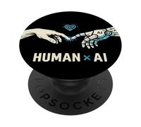 IA Futuro Tech Minimal Humano Geek Style Diseño PopSockets PopGrip Adhesivo