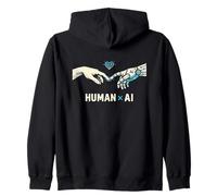 IA Futuro Tech Minimal Humano Geek Style Diseño Sudadera con Capucha