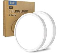 IAB 2x Plafon LED Techo,4000K Lampara Techo LED,18W 1620LM Plafón LED Techo Baño,IP44 Impermeable,Ultra Delgado Lámpara de Techo para Cocina Baño Dormitorio Balcón Sala Habitación Pasillo,Ø23cm