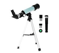 Iadong Telescopio astronómico para niños, telescopio Profesional de Paisaje astronómico 90X con trípode, 2 oculares de Aumento, Lente Barlow 1.5X, Juguetes educativos de Ciencia temprana para niños