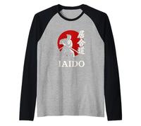 Iaido - Espada Japonesa para Practicar Artes Marciales Zen Bushido Camiseta Manga Raglan