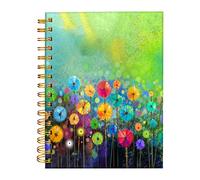 iampanda Cuaderno en espiral, fuerte encuadernación de doble alambre con papel de alta calidad para niñas y mujeres, 60 hojas A5 cuaderno/diario con rayas universitarias, perfecto para regalos de escuela, oficina, hogar, acuarela, paisaje natural, floral