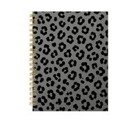 iampanda Cuaderno espiral de doble alambre, encuadernación fuerte con papel premium para mujer, 60 hojas A5 College Ruled Notebook/Journal,Perfect for School Office Home Gifts,Black Leopard Spot