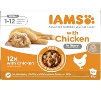 IAMS Advanced Nutrition Alimento húmedo en Salsa, para Gatitos con Pollo, 12 x 85g