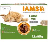 IAMS Advanced Nutrition Land Collection Alimento húmedo en salsa, para gatos adultos con diversos sabores a carne 12 x 85g
