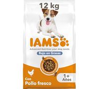 IAMS Alimento seco bajo en Grasas para Perros - Comida Seca para Perros Adultos de más de 1 año con Pollo Fresco, 12 kg