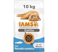 IAMS Alimento Seco para Gatitos de 1-12 Meses, Pescado oceánico, 10 kg | Para gatitos junior | Para Gatitos (1-12 Meses)