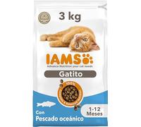 IAMS Alimento Seco para Gatitos de 1-12 Meses, Pescado oceánico, 3 kg | Para gatitos junior | Para Gatitos (1-12 Meses)
