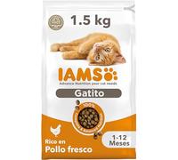 IAMS Alimento Seco para Gatitos de 1-12 meses, Pollo, 1,5 kg | Para gatitos junior | Para Gatitos (1-12 Meses) | Con pollo fresco