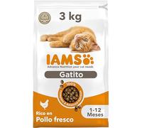 IAMS Alimento Seco para Gatitos de 1-12 meses, Pollo, 3 kg | Para gatitos junior | Para Gatitos (1-12 Meses) | Con pollo fresco