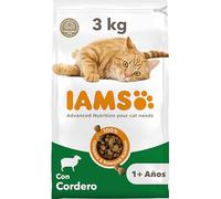 IAMS Alimento seco para gatos con cordero, comida seca para gatos adultos de más de 1 año, 3 kg