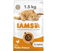 IAMS Alimento seco para gatos con pollo fresco, comida seca para gatos adultos de más de 1 año, 1,5 kg