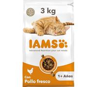 IAMS Alimento seco para gatos con pollo fresco, comida seca para gatos adultos de más de 1 año, 3 kg