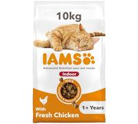 IAMS Alimento seco para gatos de interior - comida seca para gatos adultos de más de 1 año con pollo fresco, 10 kg