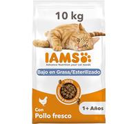 IAMS Alimento seco para gatos esterilizados - comida seca para gatos adultos de más de 1 año con pollo fresco, 10 kg