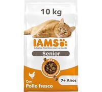 IAMS Alimento seco para gatos de edad avanzada con pollo fresco, comida seca para gatos senior de más de 7 año, 10 kg