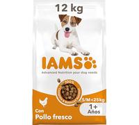 IAMS Alimento seco para perros de razas pequeñas y medianas con pollo fresco, comida seca para perros adultos de más de 1 año, 12 kg
