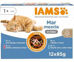IAMS Delights Adult Cat Sea Collection en Gravy Comida para Gatos, 12 x 85g