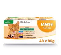 IAMS Delights Land & Sea Collection Alimento húmedo en gelentina para gatos, 48 x 85g