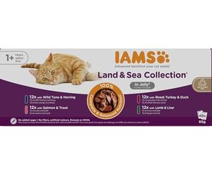 IAMS Delights Land & Sea Collection Alimento húmedo en gelentina para Gatos, 48 x 85g