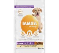 IAMS for Vitality Alimento seco para Cachorros (1-12 Meses) de Raza Grande con Pollo Fresco, 12 kg