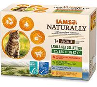 IAMS Naturally Colección Tierra y Mar para gatos adultos 12 x 85 g