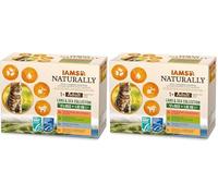 IAMS Naturally Colección Tierra y Mar para Gatos Adultos, 12 x 85 g (Paquete de 2)