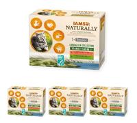 IAMS Naturally Colección Tierra y Mar para Gatos Senior, 12x85g (Paquete de 4)