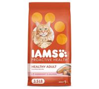 IAMS Proactive Health Adult Healthy Dry Cat Food with Salmon Cat Kibble, 3.5 LB. Bag