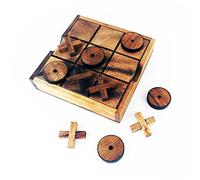 IAMSIAMZ Juego de madera de estrategia basado en cuadrícula, 5 x 5 pulgadas, juguete de mesa de viaje para decoración del hogar, juego de habitación, descanso para café, tiempo familiar (grande)