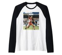 Ian Rush Liverpool Futbolista Celebra GOL Vs QPR 1993 Camiseta Manga Raglan